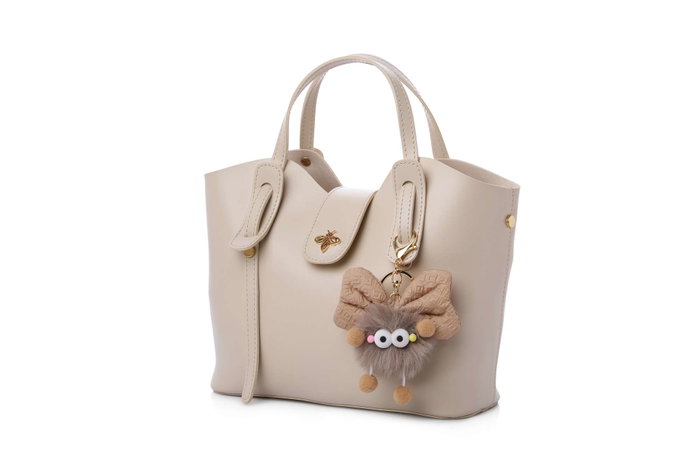 Lucky Bees Bolso de Hombro Crema 25x11x21 cm en Cuero de Polivinilo